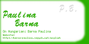 paulina barna business card